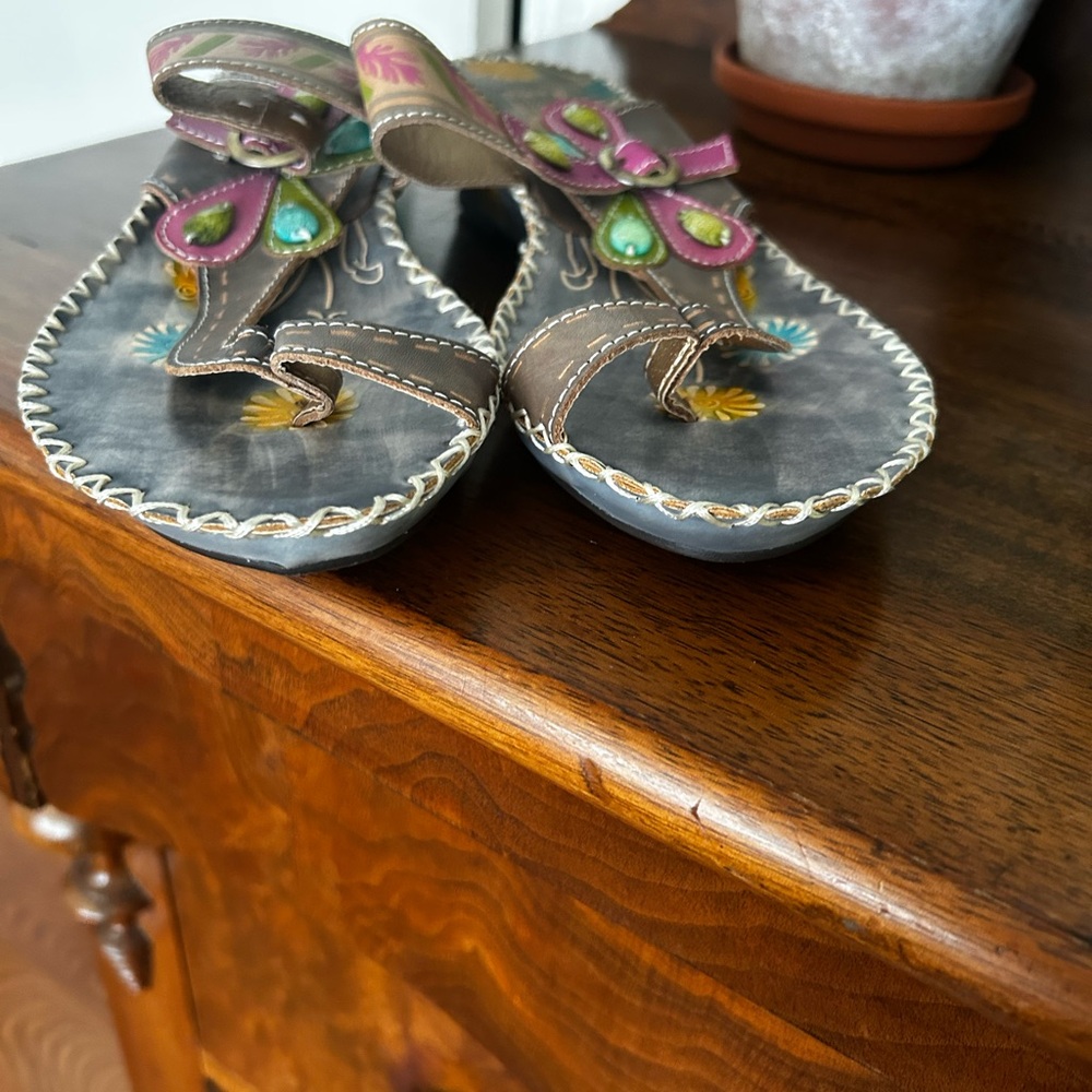 NWOT Spring Step L'Artiste Women's SANTORINI Leather Sandals - Picture 7 of 14